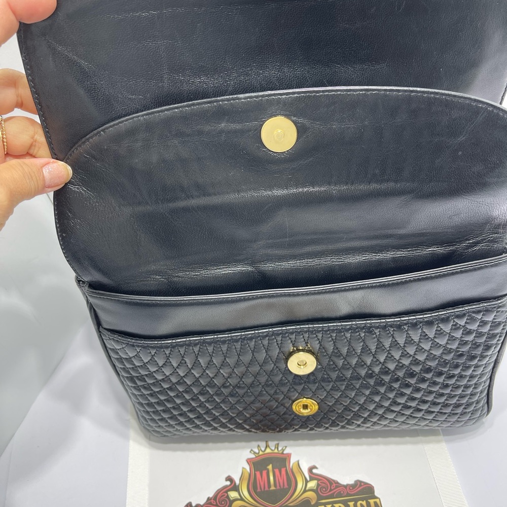 Bally Quilted Leather Shoulder Bag in Black. - Picture 8 of 16